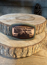 Belt Buckle | Tractor-American Flag-Cross | Personalized option