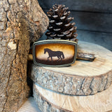 Kid's Belt Buckle | Standing Horse silhouette | Personalized