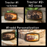 Kid's Belt Buckle | Tractor-American Flag-Cross | Personalized
