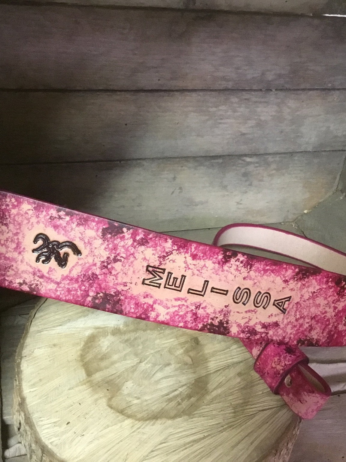 Leather Sling Pink camouflage