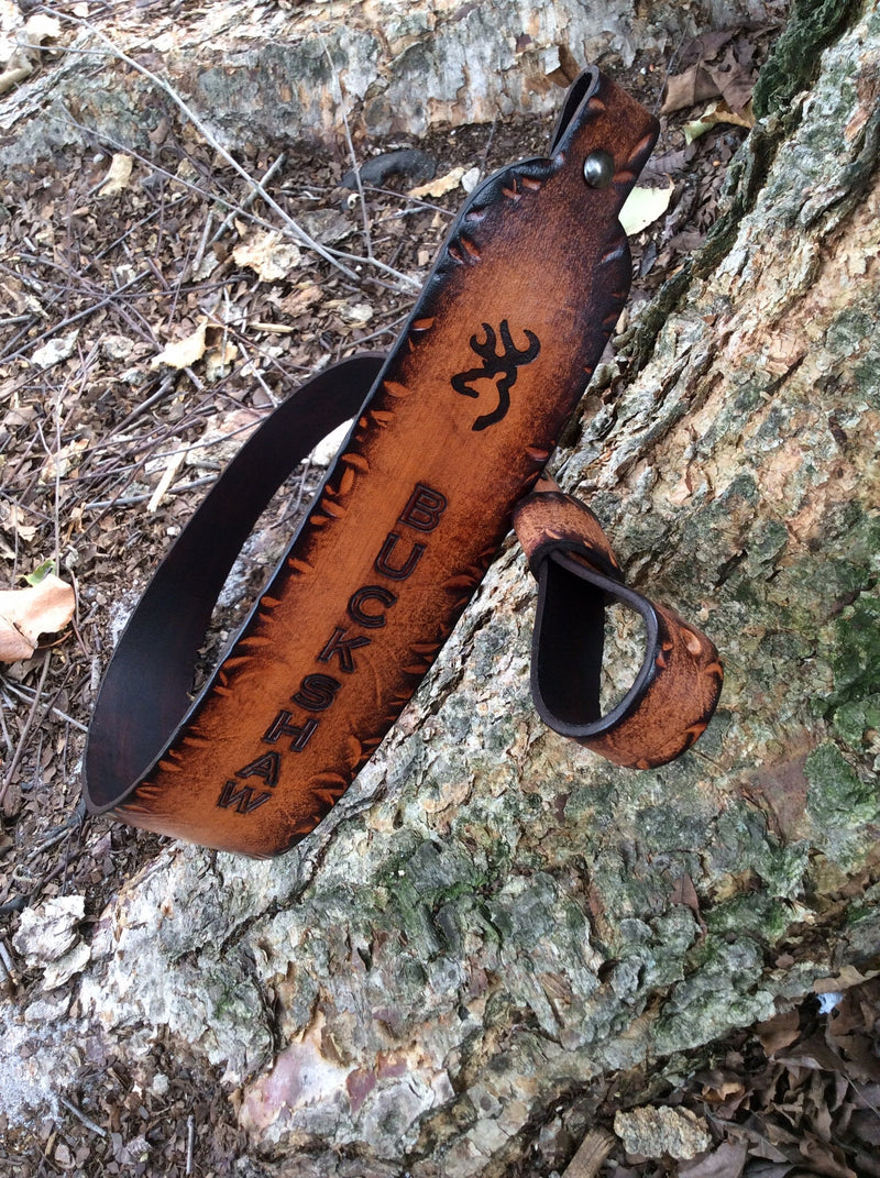 Custom Leather Sling- 'BO LOC' Hammered - Personalized