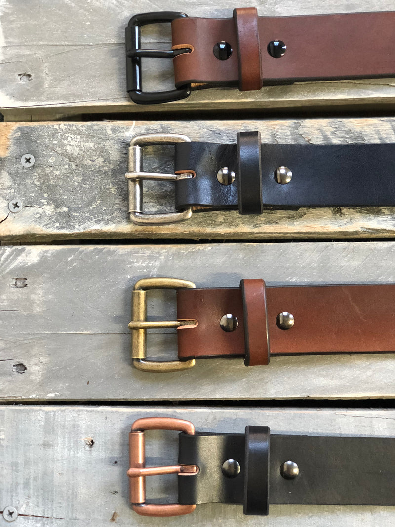 English Bridle Leather Belt "Black"