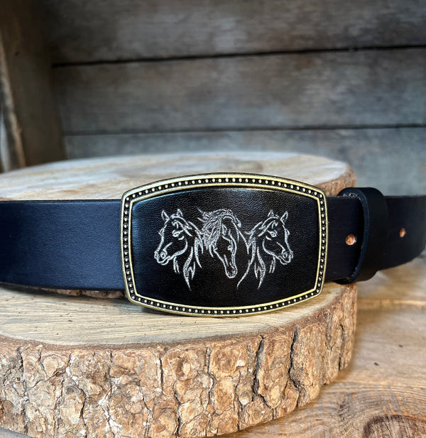 Belt Buckle | Triple Horse Head Solid colors