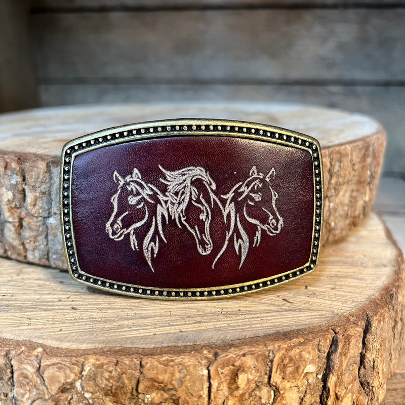 Belt Buckle | Triple Horse Head Solid colors