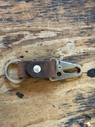 Lever Snap Key Clip-Water Buffalo Leather - M & W Leather