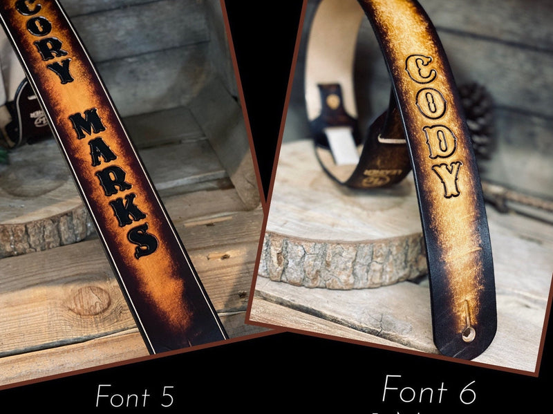 Leather Guitar Strap | Cypress Trees | 2.5"