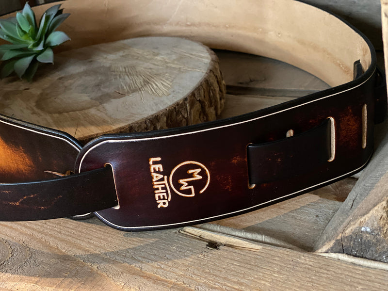 Leather Guitar Strap | Cypress Trees | 2.5"