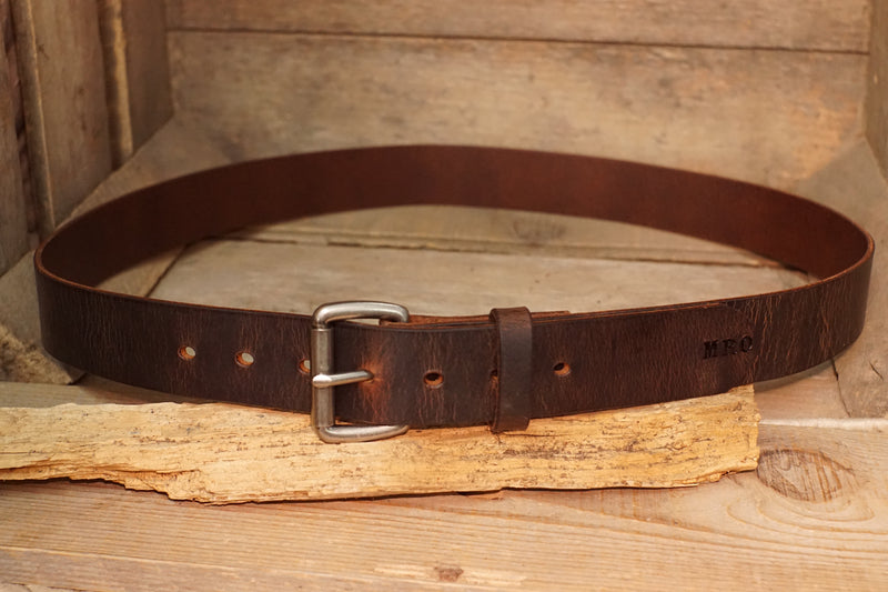 Crazy Horse Leather Belt-1.5”wide-“THE PINE”