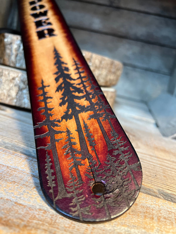 Leather Guitar Strap | Cypress Trees | 2.5"