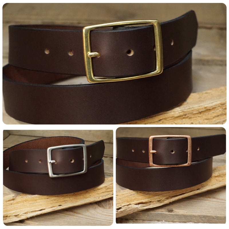 Everyday leather Belt |1.5" wide-Center bar buckle-“the TRAVELER”