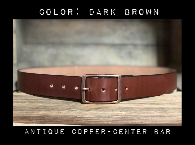 THE TARHEEL-CB-Our original plain leather belt-1.5"