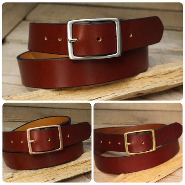 Everyday leather Belt |1.5" wide-Center bar buckle-“the TRAVELER”