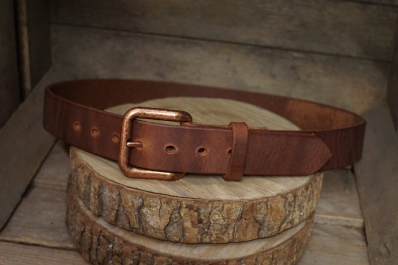 THE GLADIATOR- Thick Harness Leather Belt - 1.5" wide