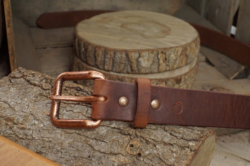 THE GLADIATOR- Thick Harness Leather Belt - 1.5" wide