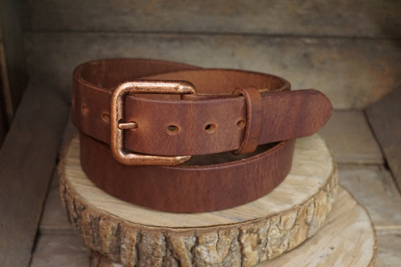 THE GLADIATOR- Thick Harness Leather Belt - 1.5" wide
