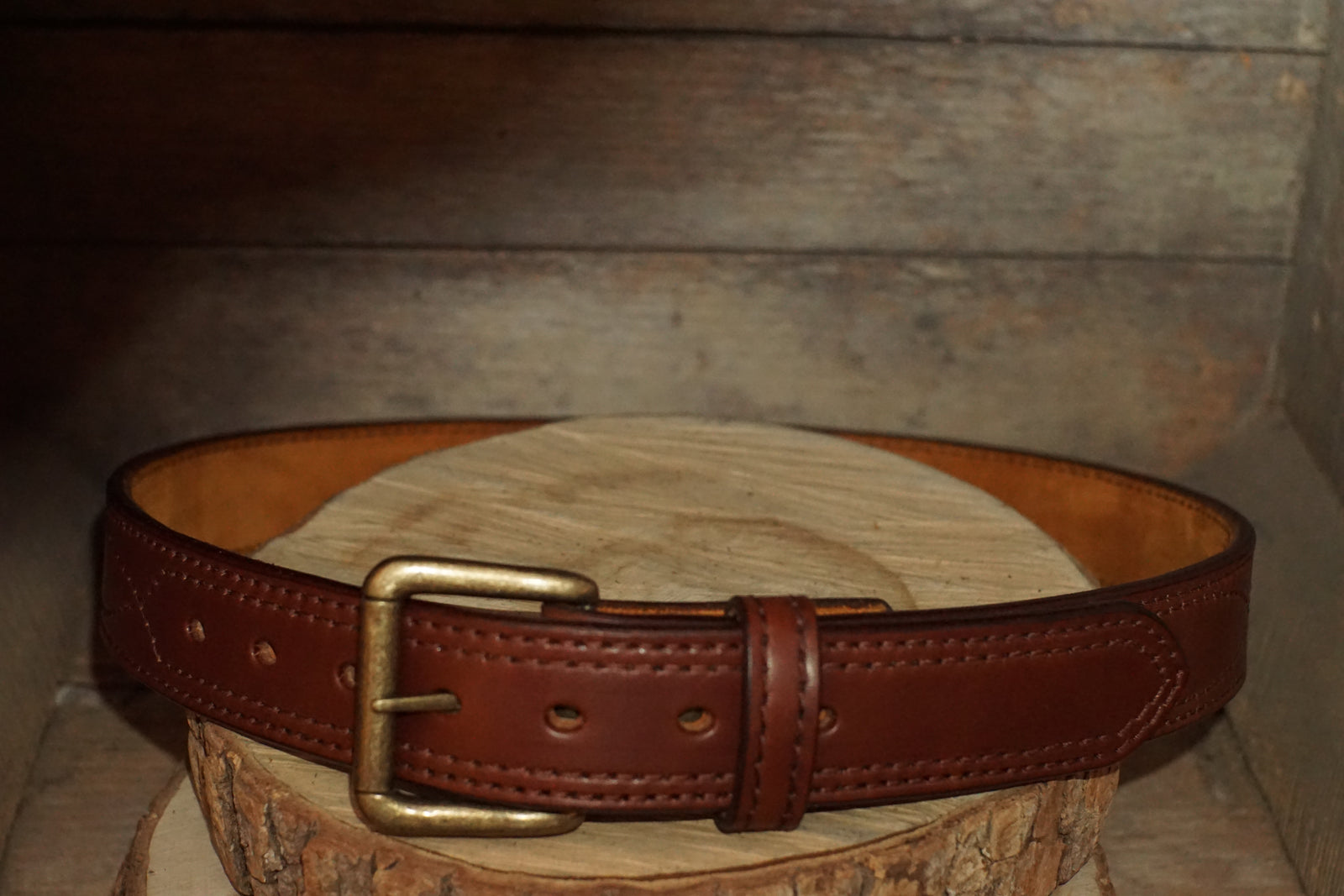 VTG Garfinckel’s Brown Leather Suede Double Flap Belt Size S/M Leather Vintage Women main image 4