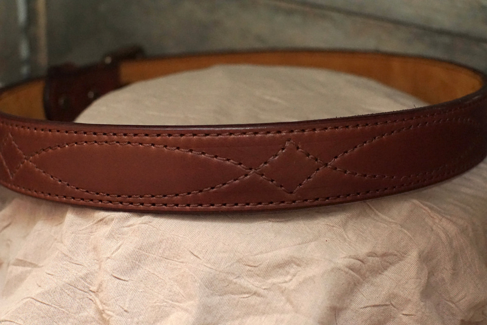 VTG Garfinckel’s Brown Leather Suede Double Flap Belt Size S/M Leather Vintage Women main image 3
