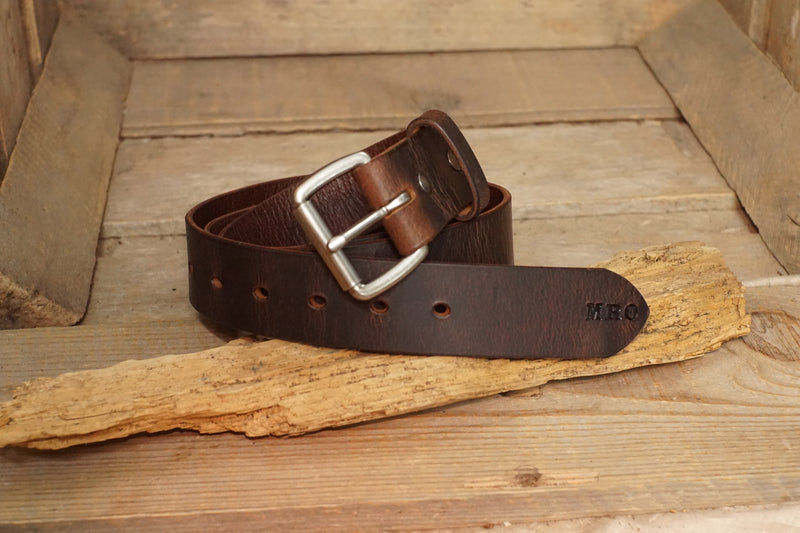 Crazy Horse Leather Belt-1.5”wide-“THE PINE”