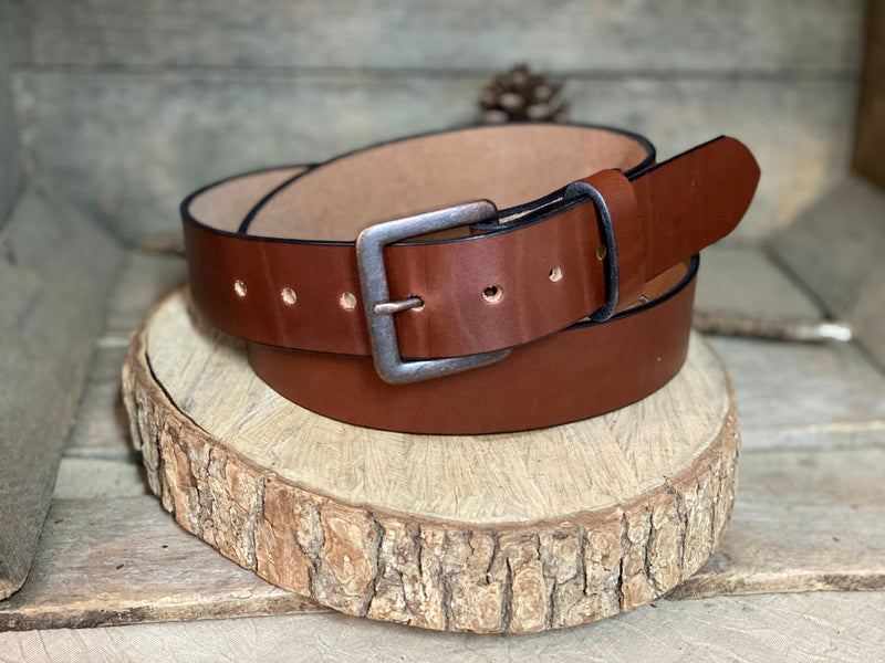 THE TARHEEL-HS-Original Plain Leather Belt-1.5