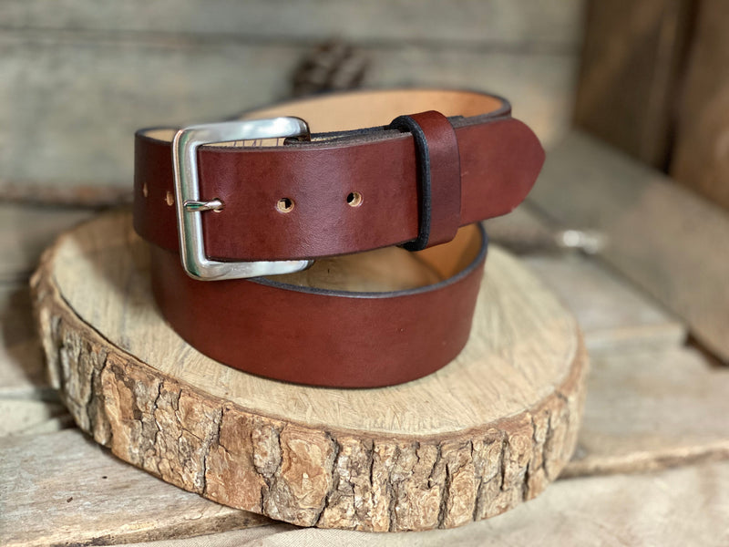 THE TARHEEL-HS-Original Plain Leather Belt-1.5 wide