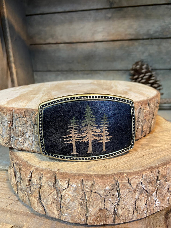 Leather Belt Buckle | Cypress Trees