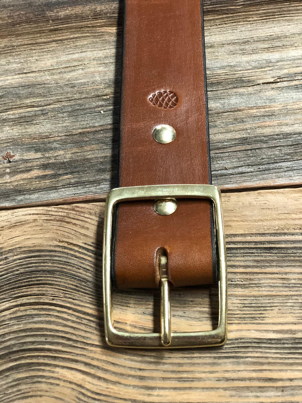 THE TARHEEL-CB-Original plain leather belt-1.5"