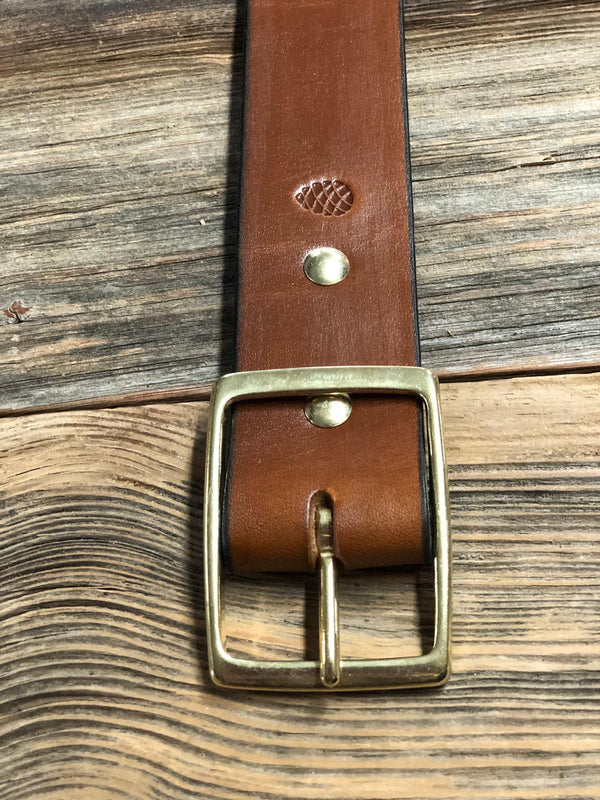 THE TARHEEL-CB-Original plain leather belt-1.5"