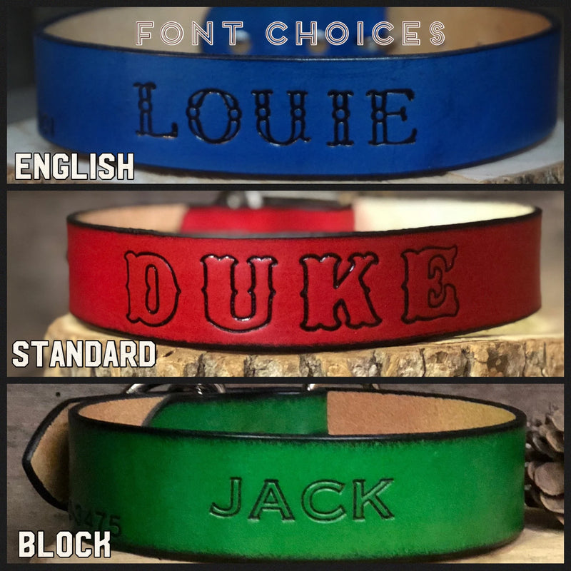 Slashed Leather Dog Collar 1 1/2