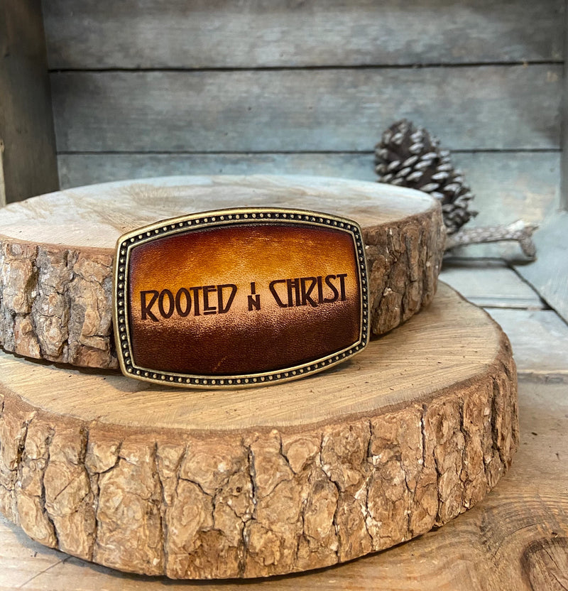 Leather Belt Buckle | Rooted in Christ