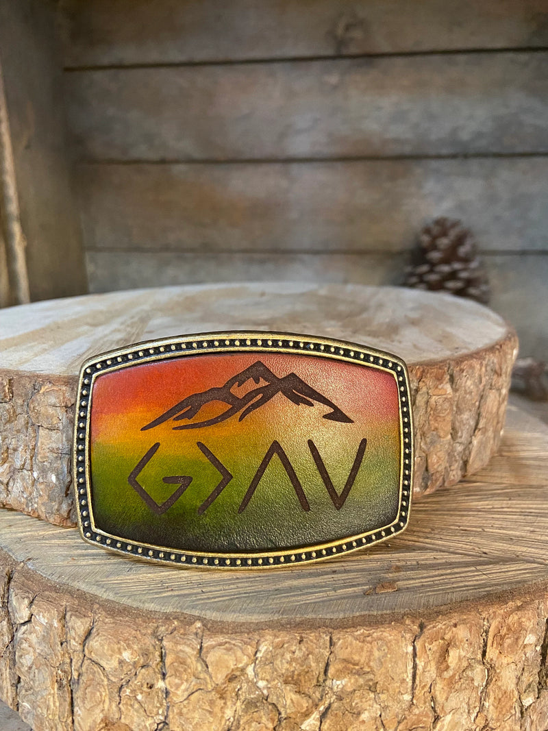 Leather Belt Buckle | God is Greater than the highs and lows