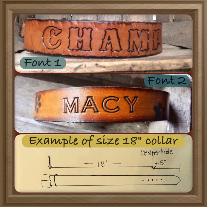 Slashed Leather Dog Collar 1 1/2