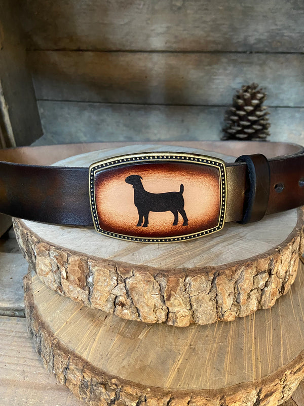 Leather Belt Buckle | Goat