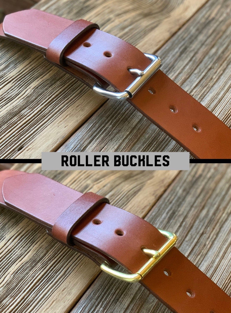Leather Belt-Wide Black English Bridle leather belt, 1 3/4" width