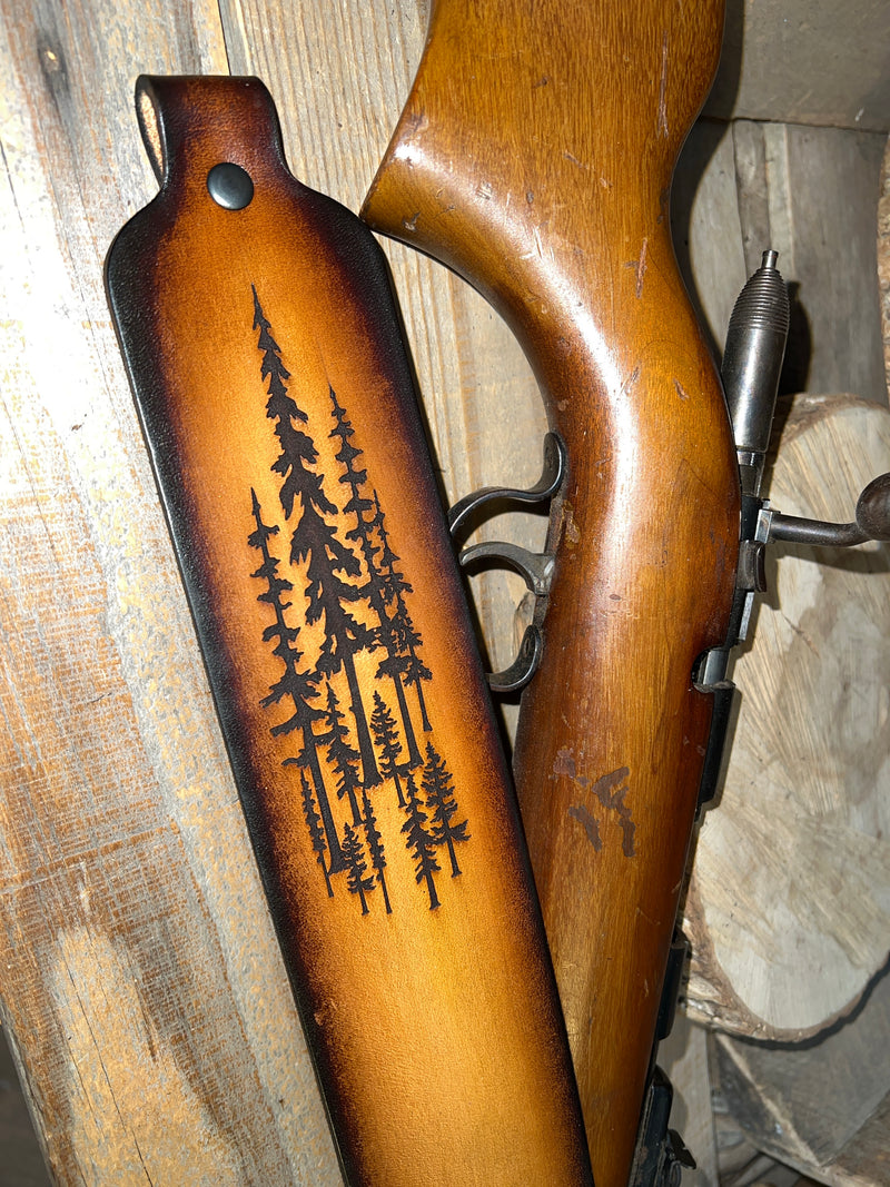 Leather Sling-CYPRESS TREES - Personalized Sling- Gift for Hunters