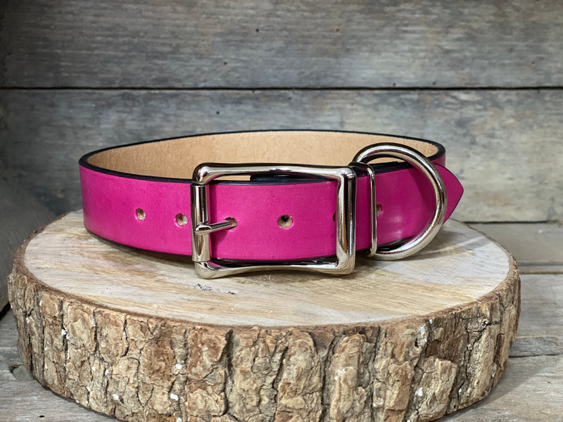 Personalized Leather Dog Collar 1 1/4” Wide USA made