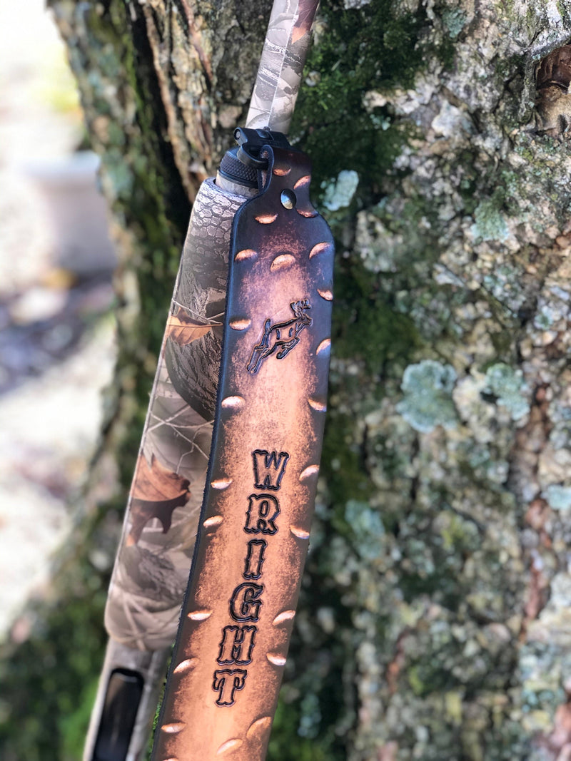 Leather Sling- 'WRIGHT' Personalized-Hammered