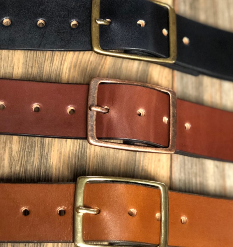 EVERYDAY BELT- Leather Belt - Center-bar buckle -1.5” - Choose