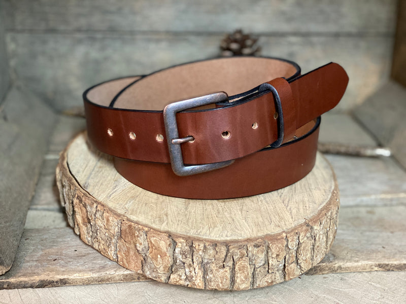 Everyday Wear - PLAIN Brown Leather belt -  1.5" -