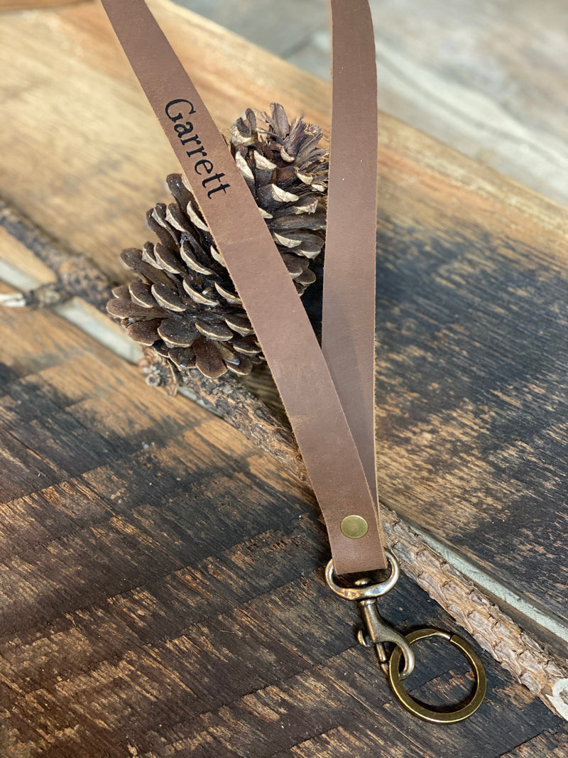 Leather Lanyard- Personalized Lanyard with Swivel Snap - M & W Leather