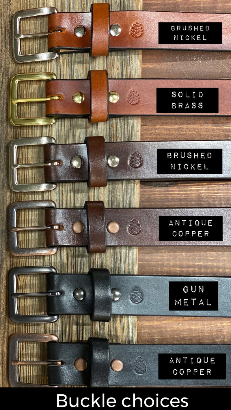 Leather dress belt 1.25” wide-Full Grain leather belt,Men or women's leather belt personalized groomsmen gift USA