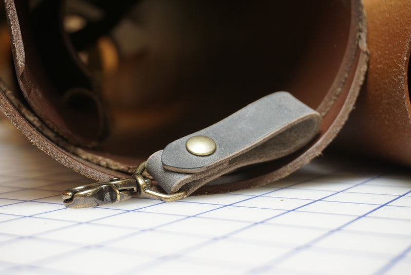 Belt Loop Leather & Brass Keychain - Natural - Noble Buffalo