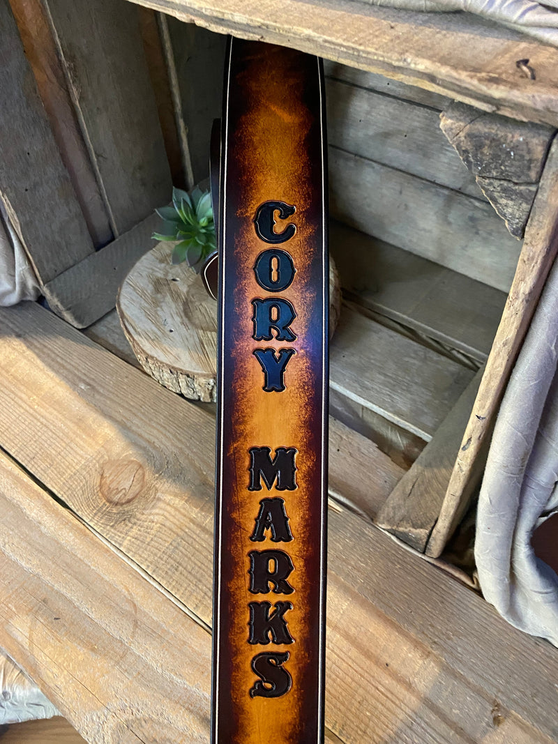 Personalized Leather Guitar Strap -CORY MARKS- | 2.5"