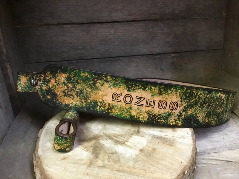 The "Green Camo" Leather Rifle Sling
