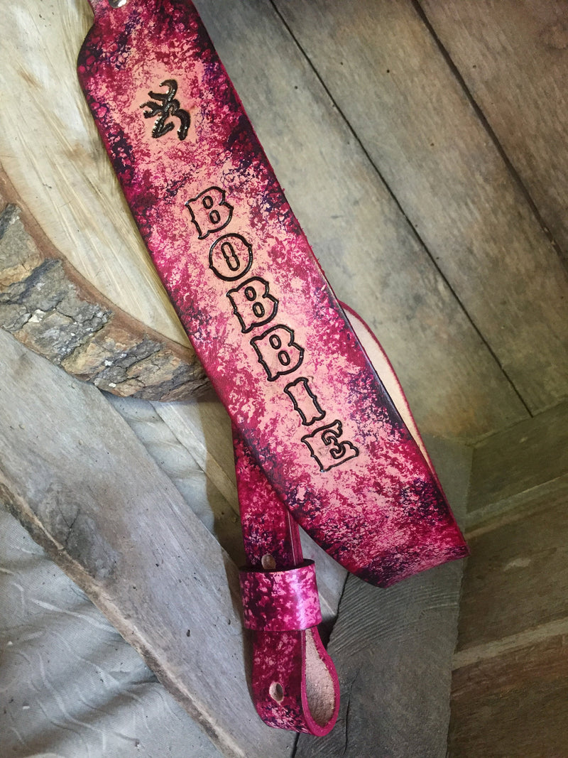 Leather Sling - Pink camouflage