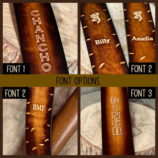 Leather Sling-'Hand-Stamped'- Personalized