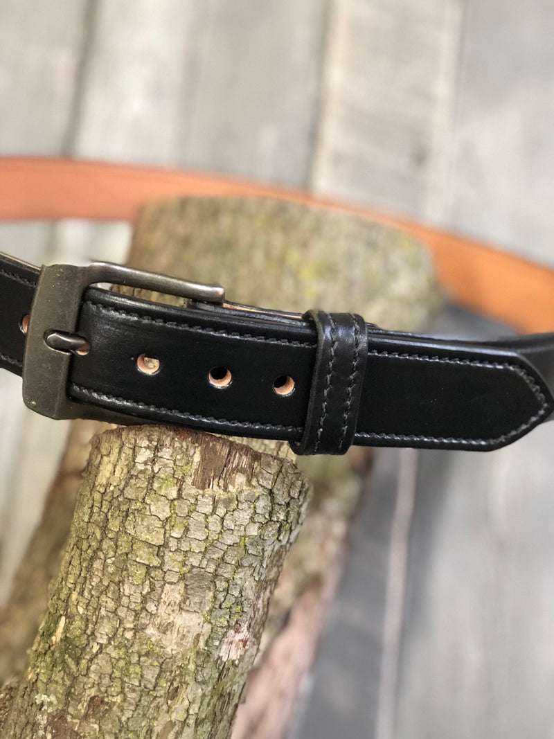 Leather Belt, Handmade Full-grain Leather DOUBLE stitched Gun Belt, Heritage belt, Great Gift mens leather belt durable belt 1.5"