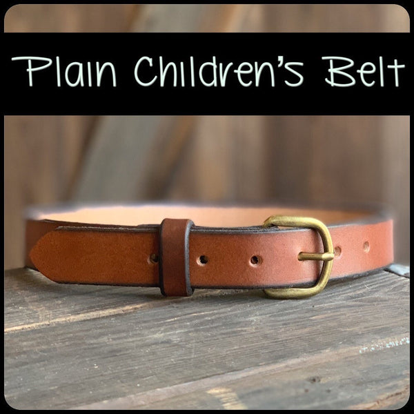 KIDS BELT/Children's/toddlers PLAIN 1" leather Belt  from infants to size 28" Great Gift Hand-made, Personalized w/name or initials