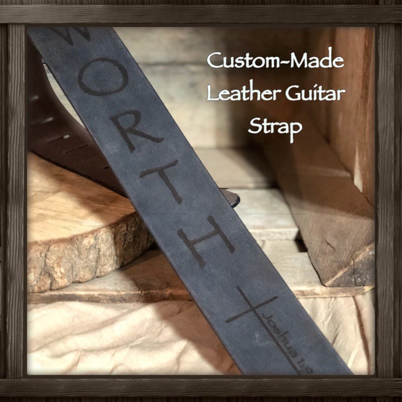 Vintage Leather Guitar Strap- Laser Engraved | 2.5"