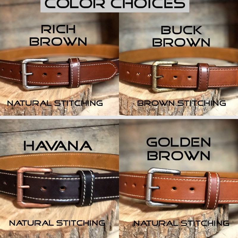 Handmade Full-grain Leather belt, Stitched-Suede-lined, Thick,  leather belt, concealed carry gun belt, great gift  belt