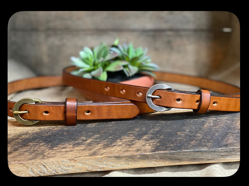 Skinny Brown Belt | 3/4" | Full-Grain Bridle Leather